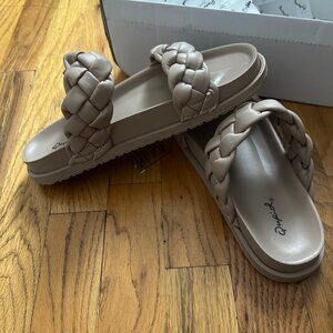 Qupid Albina Braided Double Strap Sandals - Birch